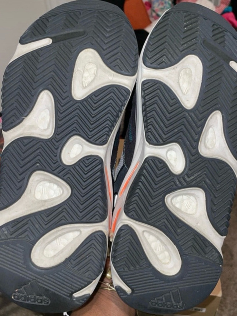 Yeezy Kids Sneakers in Gray, Blue, Black & Cream - Picture 4 of 12